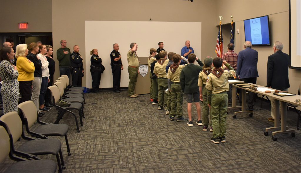 Scouts at the February 2nd Council Meeting 