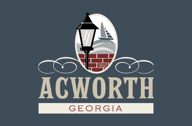 Image Acworth City Logo Blue Background