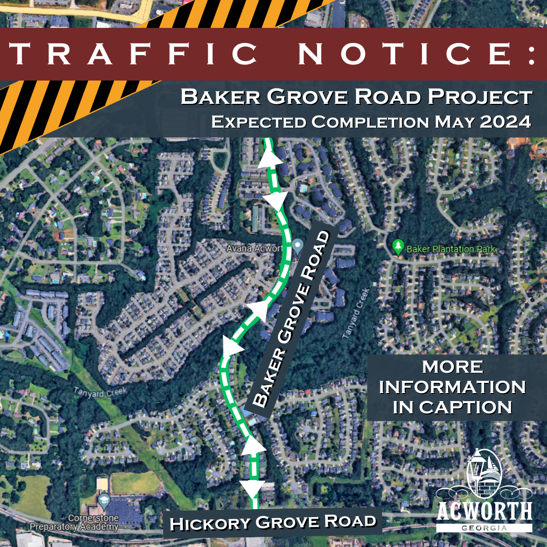 Image Traffic Notice Map Baker Grove Road Improvement Project