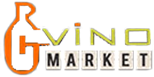 Logo for Gvino Market, featuring an orange wine bottle outline with
